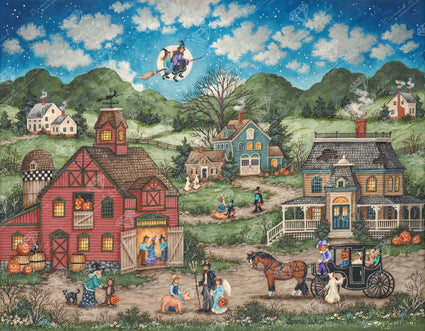 Diamond Painting Halloween Hallabaloo 35.4" x 27.6" (89.9cm x 69.9cm) / Square with 87 Colors including 3 ABs and 4 Fairy Dust Diamonds / 101,441