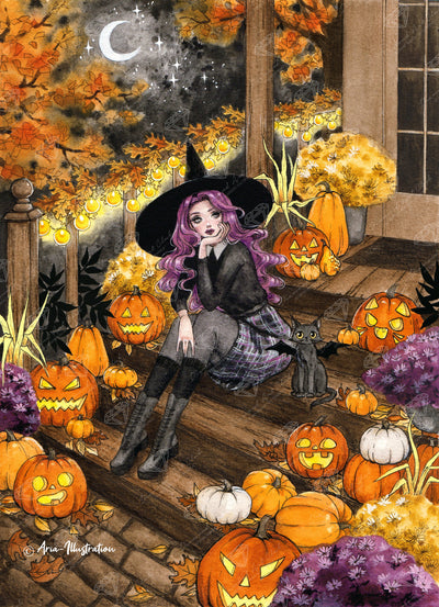 Diamond Painting Halloween Night 25.6" x 35.4" (65cm x 90cm) / Square with 58 Colors including 2AB Diamonds and 4 Fairy Dust Diamonds and 1 Iridescent Diamonds / 94,221