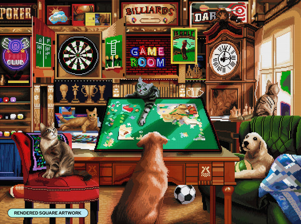KIT DIAMOND PAINTING – Salle Des Joueurs – Neuf – Diamond Art Club
