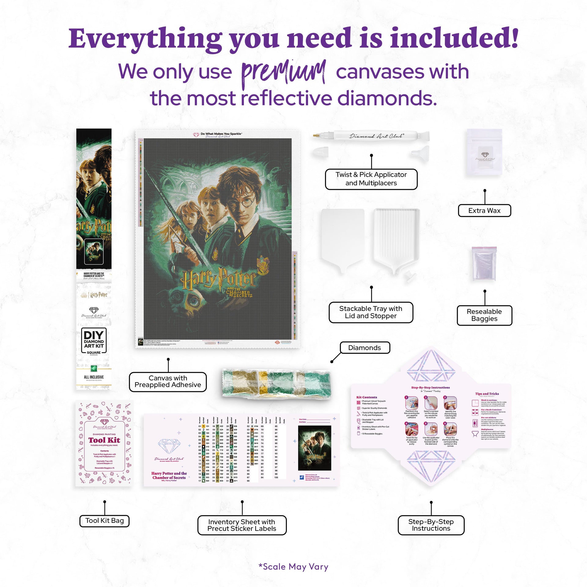 Diamond Painting Harry Potter and the Chamber of Secrets™ 27.6" x 37.4" (70cm x 95cm) / Square With 63 Colors Including 2 ABs / 107,061