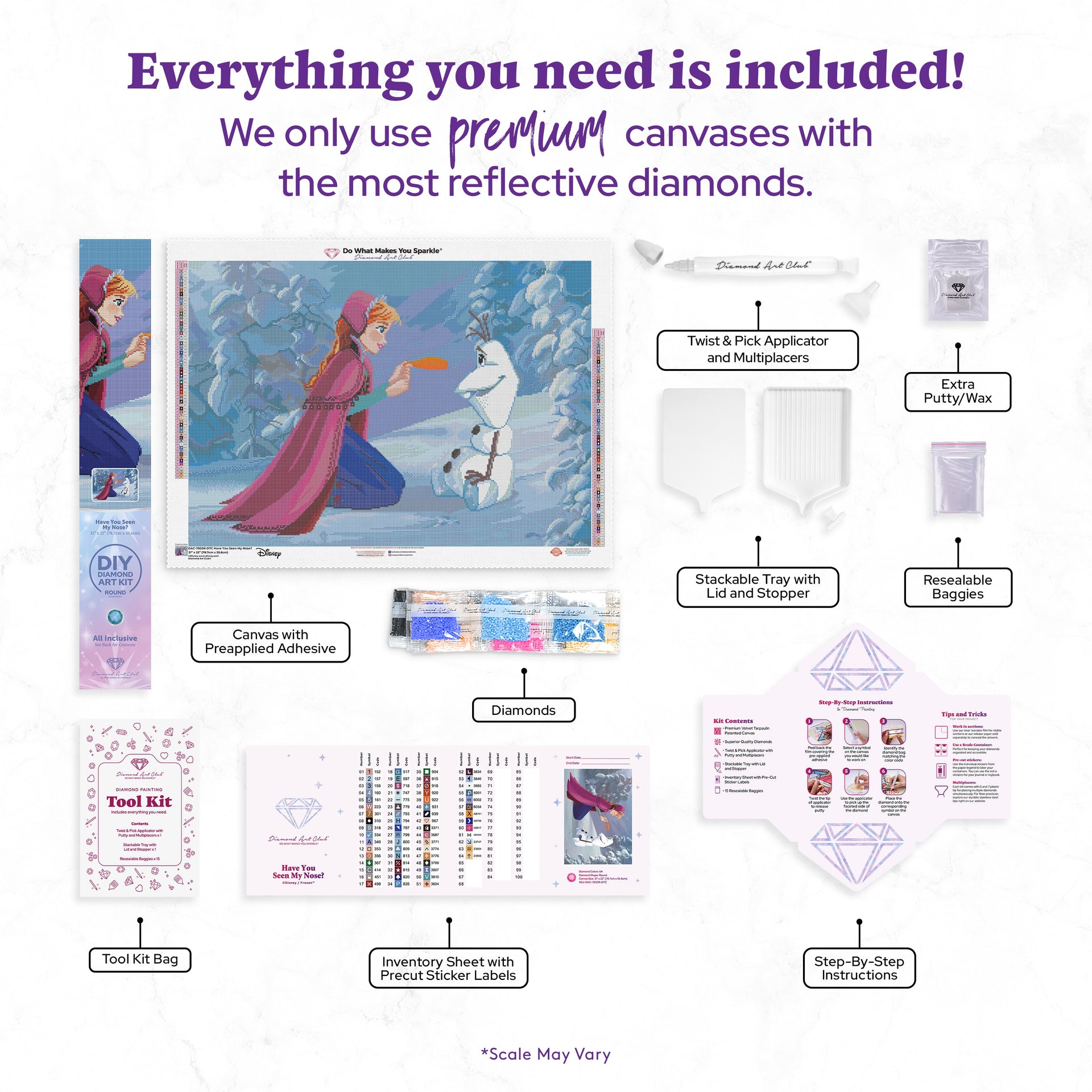 Diamond Painting Have You Seen My Nose? 31" x 22" (78.7cm x 55.6cm) / Round with 64 Colors including 4 ABs and 3 Fairy Dust Diamonds / 57,772