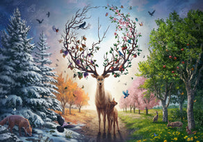 Diamond Painting Herald of the Seasons 39.4" x 27.6" (99.8cm x 69.9cm) / Square With 81 Colors Including 2 ABs and 5 Fairy Dust Diamonds / 112,681