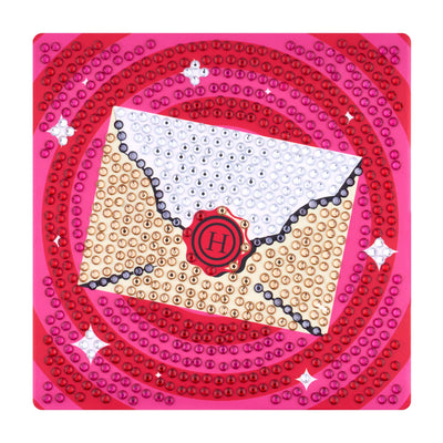Diamond Painting Hogwarts Acceptance Letter - Easy Gem™ Sparkle Boards 6" x 6" (15cm x 15cm) / Round with 5 Colors including 5 Iridescent Diamonds / 816