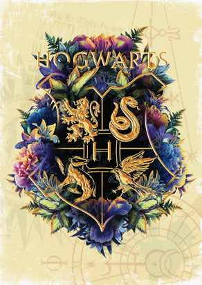 Diamond Painting Hogwarts™ Crest - Fine Oddities (Beige) 17" x 24″ (43cm x 61cm) / Square With 46 Colors Including 4 ABs / 41,211