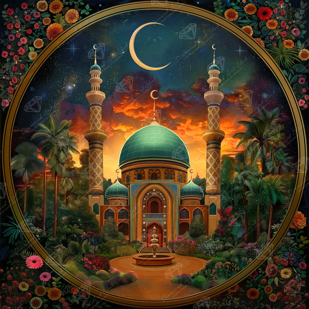 Diamond Painting Holy Night Glow 27.6" x 27.6" (69.9cm x 69.9cm) / Square with 80 Colors including 2 ABs and 1 Frosted Diamond and 5 Fairy Dust Diamonds / 78,961