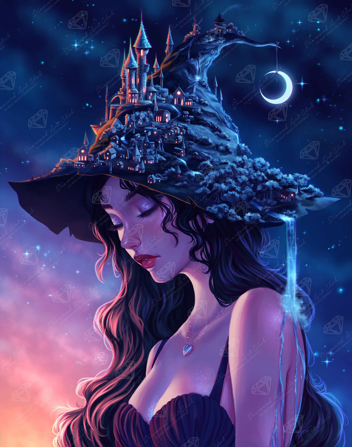 Diamond Painting Home of the Coven 22" x 28" (55.8cm x 70.7cm) / Square with 63 Colors including 3 ABs and 3 Fairy Dust Diamonds / 63,616