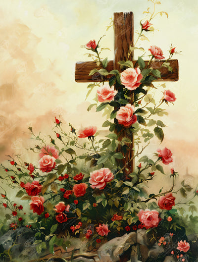 Diamond Painting Hope - Cross 25.6" x 33.9" (65cm x 85.9cm) / Square with 46 Colors including 1 AB and 3 Fairy Dust Diamonds / 90,045