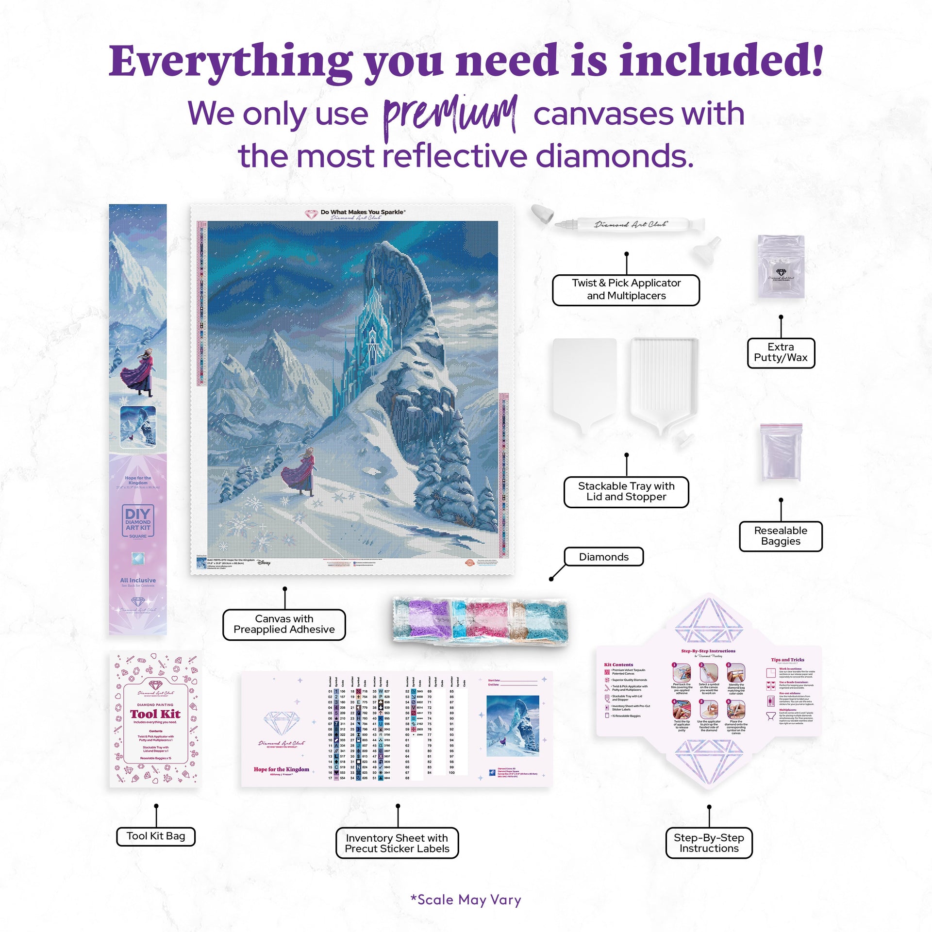 Diamond Painting Hope for the Kingdom 27.6" x 31.9" (69.9cm x 80.9cm) / Square with 60 Colors including 2 ABs and 3 Fairy Dust Diamonds / 91,325