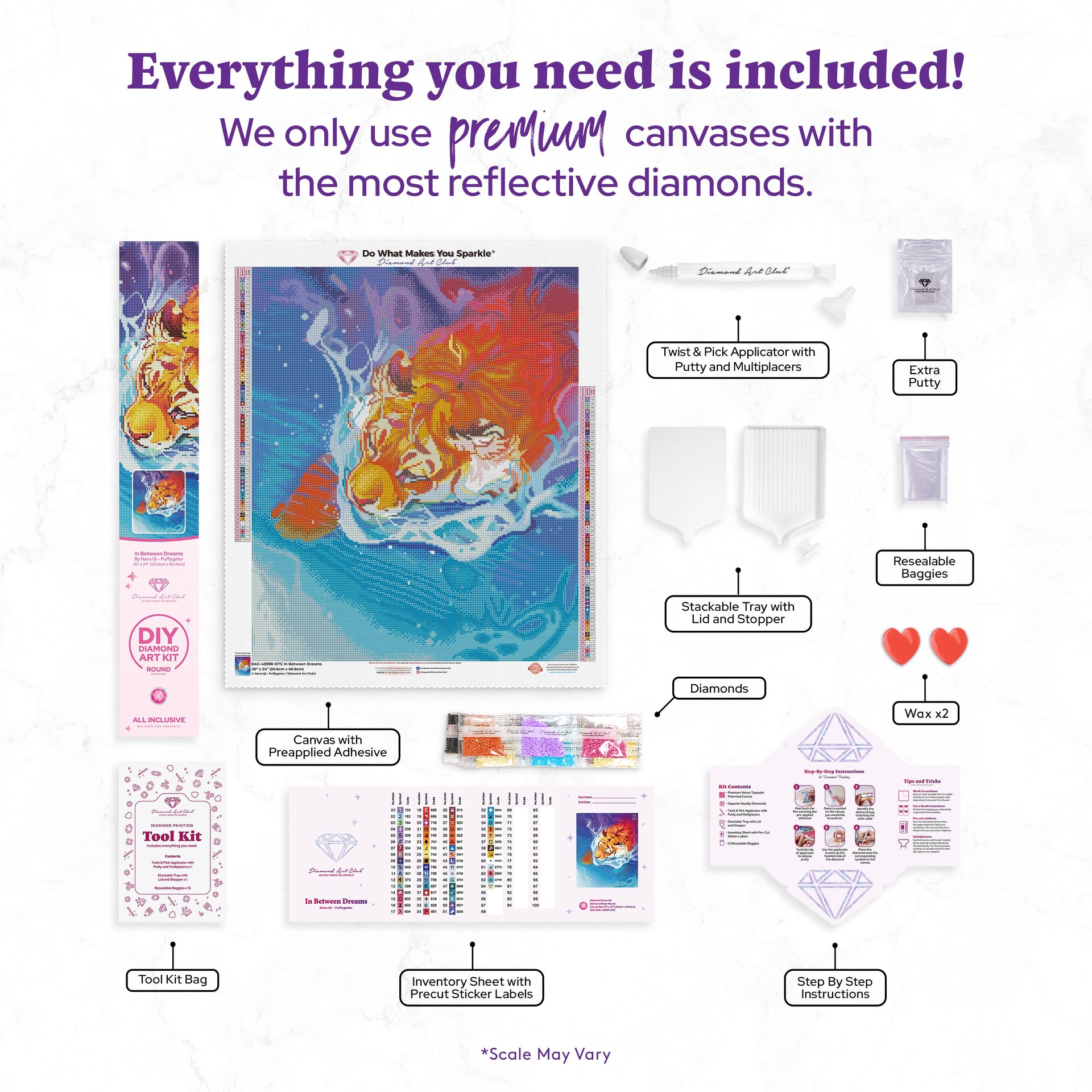 Diamond Painting In Between Dreams 20" x 24" (50.6cm x 60.8cm) / Round With 64 Colors Including 2 ABs and 4 Fairy Dust Diamonds / 40,664