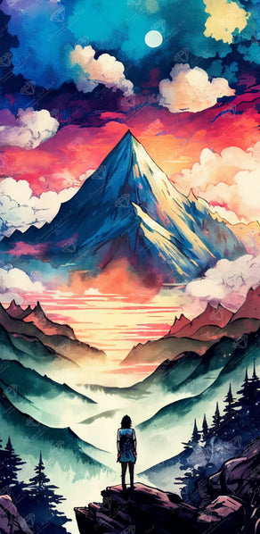 Diamond Painting Inspiration Peak 20" x 41" (50.7cm x 104cm) / Round with 67 Colors including 3 ABs and 2 Fairy Dust Diamonds / 67,151