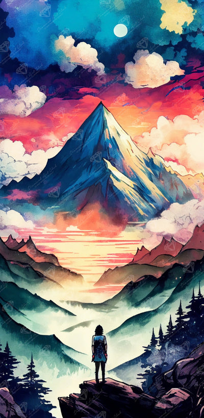 Diamond Painting Inspiration Peak 20" x 41" (50.7cm x 104cm) / Round with 67 Colors including 3 ABs and 2 Fairy Dust Diamonds / 67,151