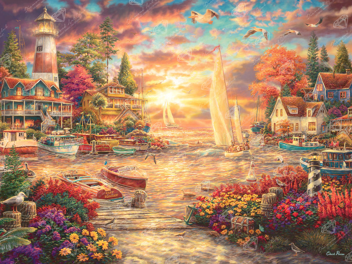 Diamond Painting Into the Sunset 36.6" x 27.6" (93cm x 70cm) / Square With 62 Colors Including 4 ABs / 102,213