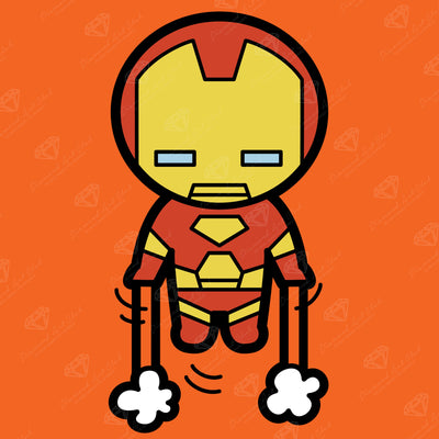 Diamond Painting Iron Man 9" x 9" (22.8cm x 22.8cm) / Round with 6 Colors including 3 Fairy Dust Diamonds / 6,889