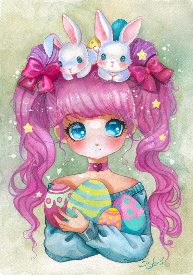 Diamond Painting Isabelle 17" x 24" (42.7cm x 60.8cm) / Round with 80 Colors including 2 ABs and 6 Fairy Dust Diamonds / 34,255