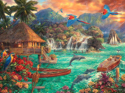 Diamond Painting Island Life 36.2" x 27.6″ (92cm x 70cm) / Square with 55 Colors including 2 ABs / 101,105