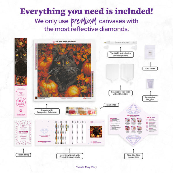Jet in the Pumpkin Patch Diamond Painting Kit – Diamond Art Club