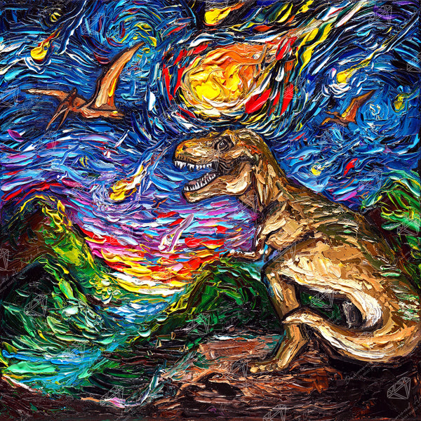 DACダイヤモンドアートキット「Night Visitor」 jurassic-night-diamond-art-