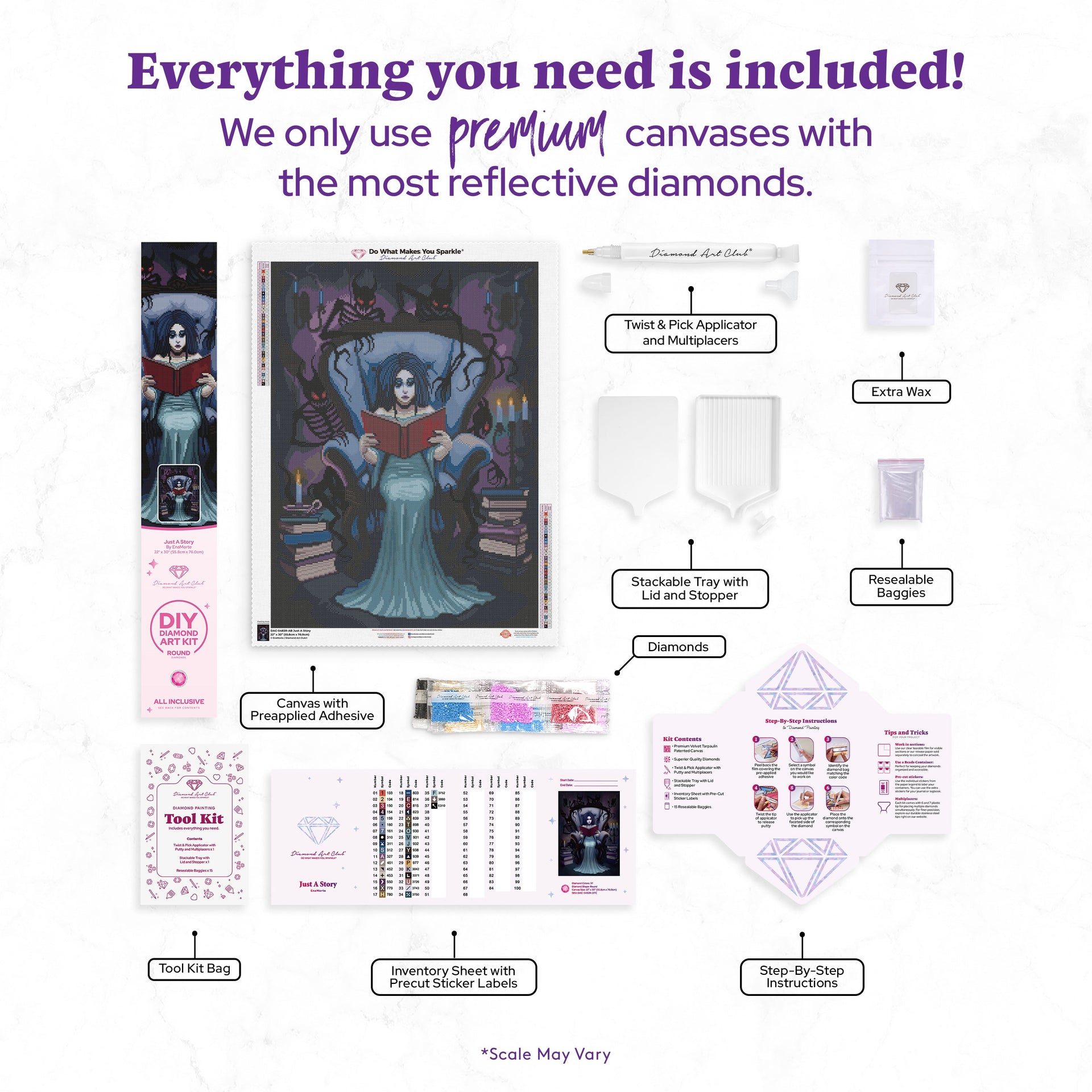Diamond Painting Just A Story 22" x 30" (55.8cm x 76cm) / Round with 37 Colors including 2 ABs and 1 Glow-in-the-Dark / 53,929
