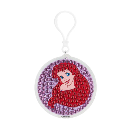 Diamond Painting Keychain - Ariel’s Seaside Sparkle 2.6" x 2.5" (6.8cm x 6.5cm) / Round With 4 Colors including 4 Iridescent Diamonds / 294