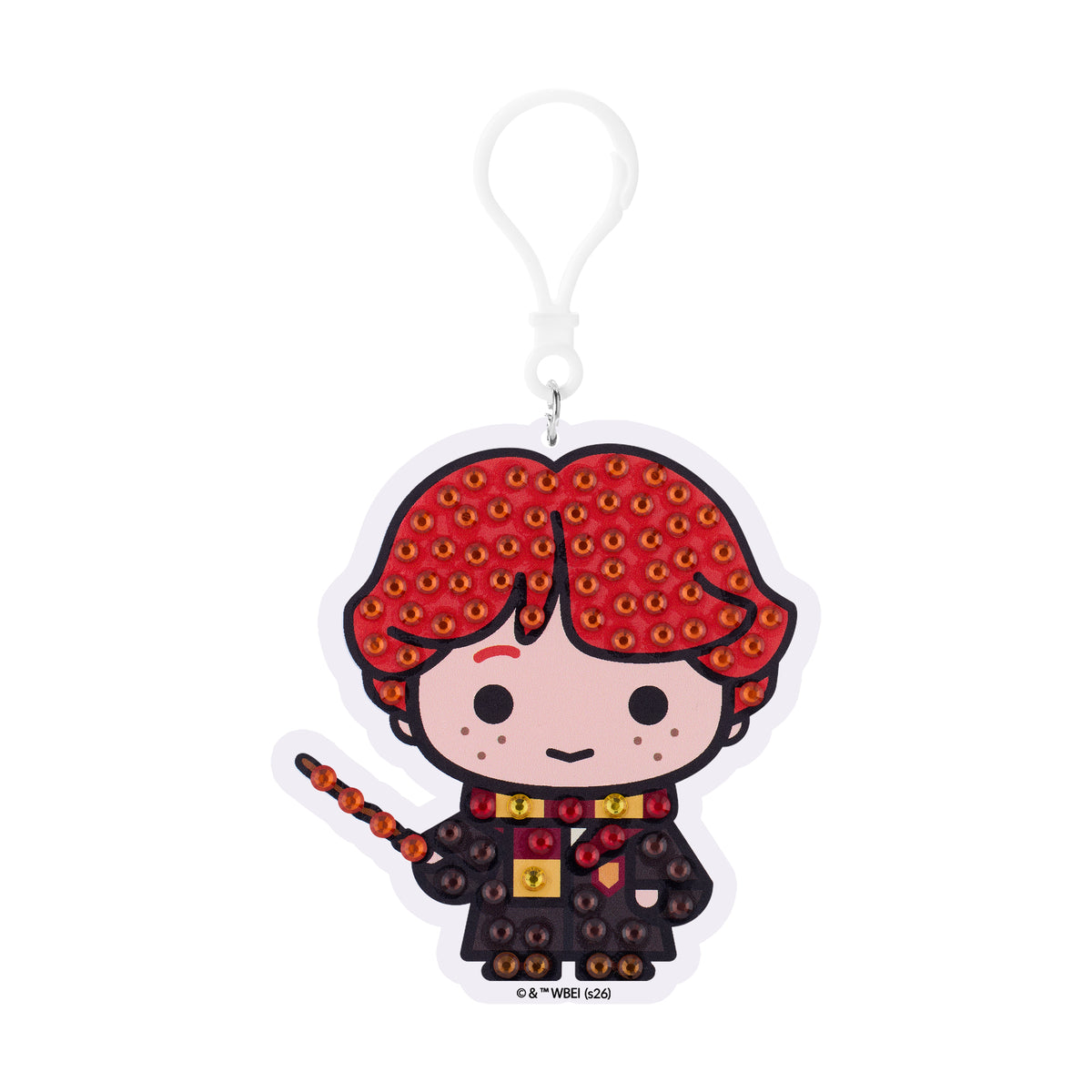 Diamond Painting Keychain - Ron Weasley 3.3" x 3.5" (8.3cm x 8.9cm) / Round With 6 Colors including 6 Iridescent Diamonds / 200