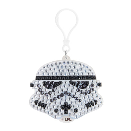 Diamond Painting Keychain - Stormtrooper’s Imperial Might 3.14" x 2.75" (8cm x 7cm) / Round With 3 Colors including 2 Iridescent Diamonds / 376