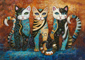 Diamond Painting Kleo Trio 31" x 22" (78.7cm x 55.8cm) / Square with 48 Colors including 1 AB and 1 Iridescent Diamond and 3 Fairy Dust Diamonds / 70,784