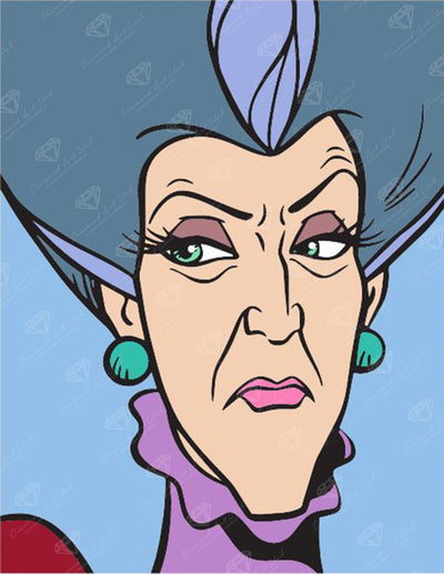 Diamond Painting Lady Tremaine 13" x 17" (33cm x 42.7cm) / Round with 12 Colors including 1 AB and 1 Fairy Dust Diamond / 18,600