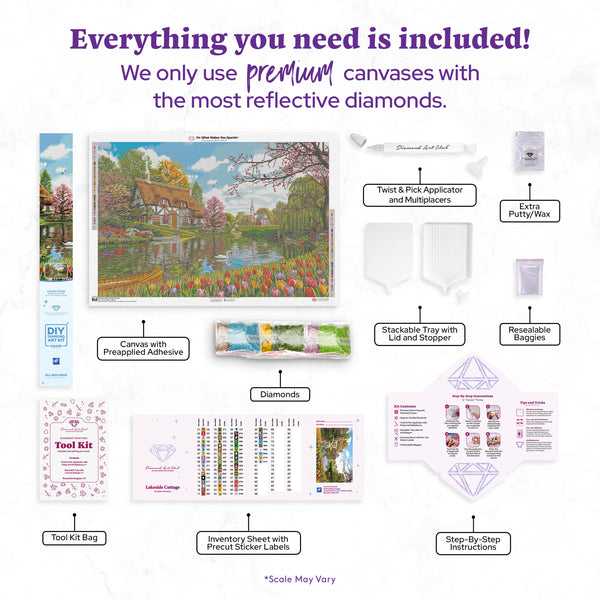 Lakeside Cottage Diamond Painting Kit – Diamond Art Club