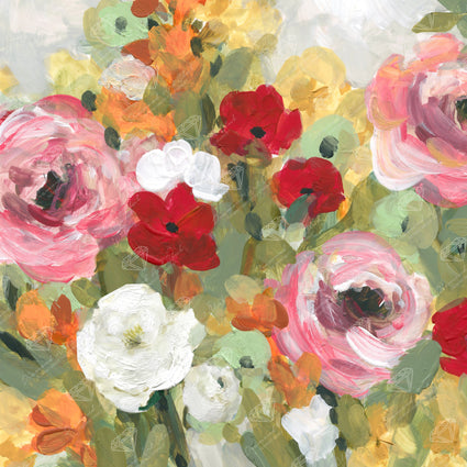 Diamond Painting Lea's Garden 13" x 13" (33cm x 33cm) / Round with 56 Colors including 3 ABs and 3 Fairy Dust Diamonds / 14,400