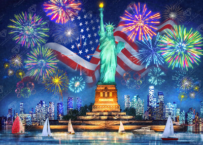 Diamond Painting Liberty Celebration 38.6" x 27.6" (97.8cm x 69.9cm) / Square with 92 Colors including 3 ABs and 1 Iridescent Diamond and 5 Fairy Dust Diamonds / 110,433