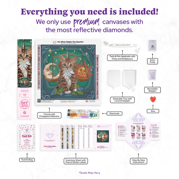 Libra Zodiac Kitten – Diamond Art Club
