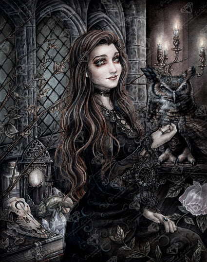 Diamond Painting Liz - The Good Witch 22" x 28" (55.8cm x 70.7cm) / Square with 23 Colors including 2 ABs and 1 Fairy Dust Diamond / 63,616