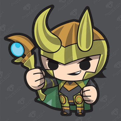 Diamond Painting Loki 9" x 9" (22.8cm x 22.8cm) / Round with 16 Colors including 2 ABs and 1 Iridescent Diamond / 6,889