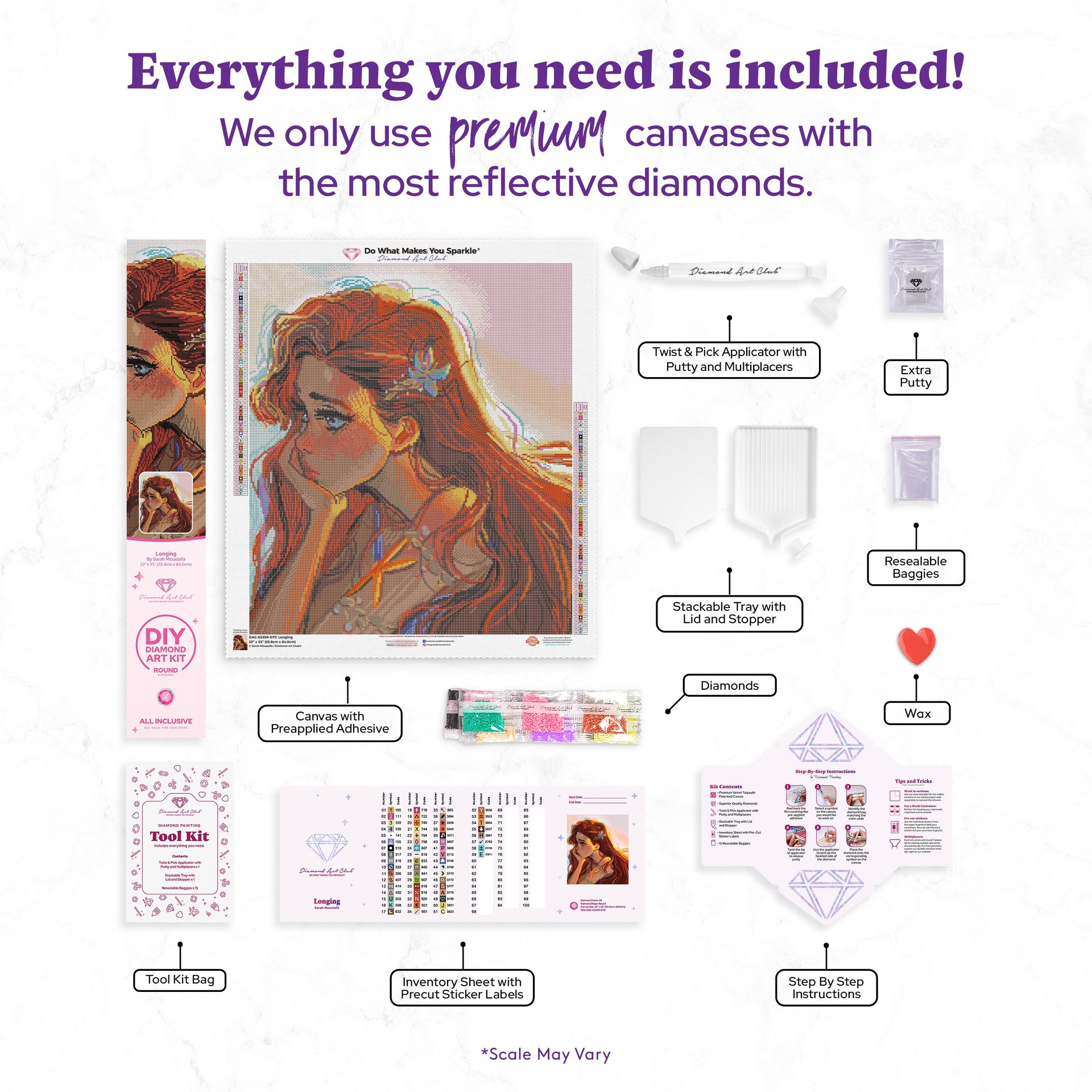 Diamond Painting Longing 22" x 25" (55.8cm x 64cm) / Round with 59 Colors including 5 ABs and 3 Fairy Dust Diamonds / 45,372