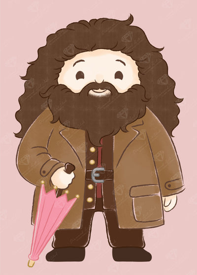 Diamond Painting Lovable Half-Giant 13" x 18" (32.8cm x 45.7cm) / Round With 16 Colors including 1 ABs / 19,071