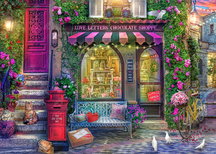 Diamond Painting Love Letters Chocolate Shoppe 38.6" x 27.6" (97.8cm x 69.9cm) / Square With 87 Colors Including 2 ABs and 1 Special Diamond and 6 Fairy Dust Diamonds / 110,433
