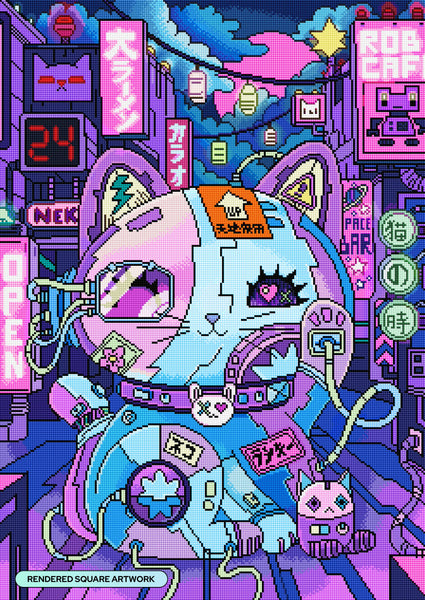lucky-cat-cyber-punk-diamond-