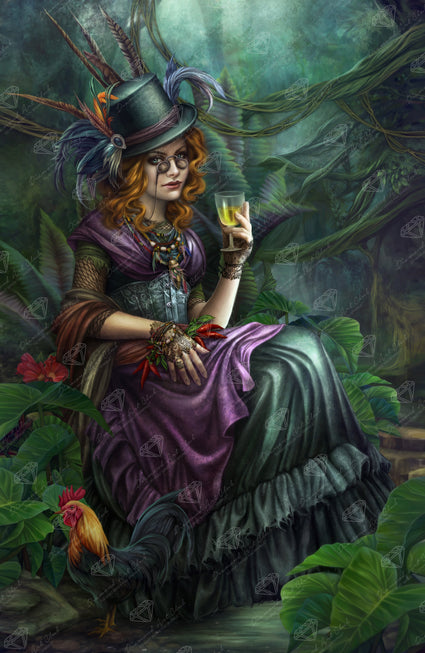 Diamond Painting Madam Brigitte 25.6" x 39.4" (65cm x 99.8cm) / Square with 92 Colors including 2 ABs and 1 Iridescent Diamond and 3 Fairy Dust Diamonds / 104,661