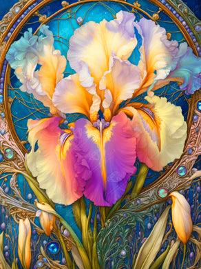 Diamond Painting Majestic Iris 25.6" x 34.3" (65cm x 86.9cm) / Square With 89 Colors Including 3 ABs and 4 Fairy Dust Diamonds / 91,089