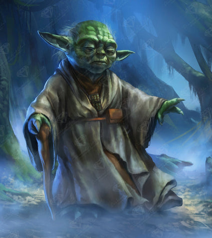 Diamond Painting Master Yoda 25.6" x 28.7" (65cm x 72.9cm) / Square with 84 Colors including 1 AB and 5 Fairy Dust Diamonds / 76,473