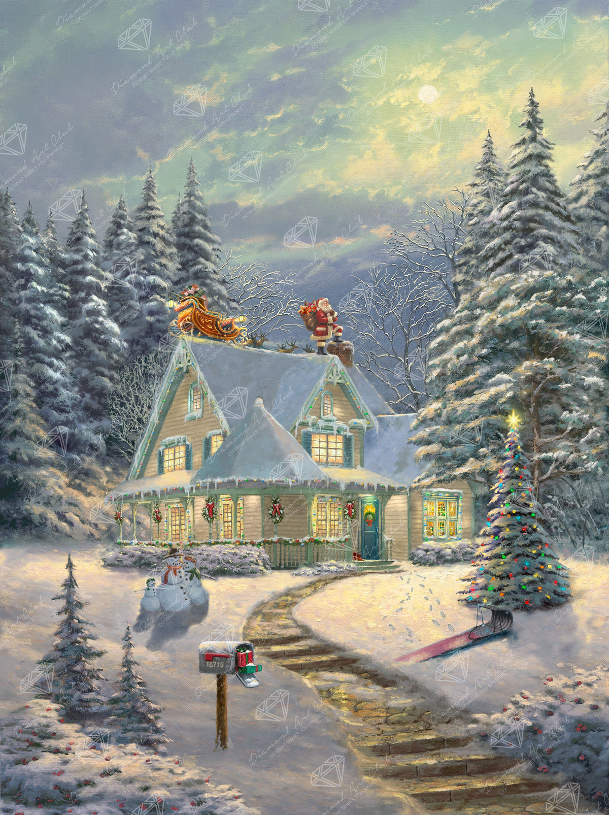 Diamond Painting Midnight Delivery 25.6" x 34.3" (65cm x 86.9cm) / Square With 58 Colors Including 3 ABs and 3 Iridescent Diamonds and 3 Fairy Dust Diamonds / 91,089