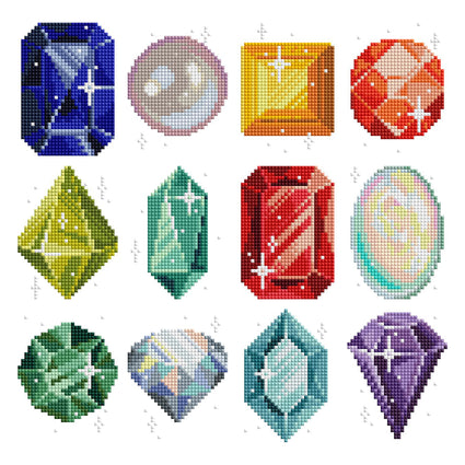 Diamond Painting Mini Dazzles™ - Birthstone 4" x 6" (10.2cm x 15.2cm) / Square With 71 Colors Including 2 ABs and 69 Fairy Dust Diamonds / 9,099