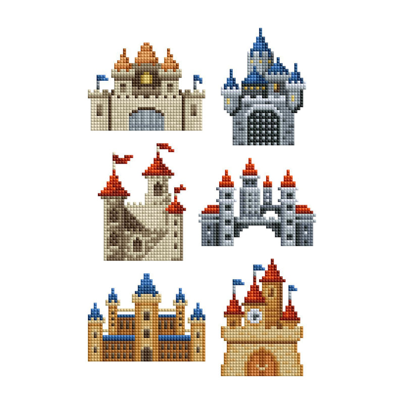 Diamond Painting Mini Dazzles™ - Castles 4" x 6" (10.2cm x 15.2cm) / Square With 27 Colors Including 1 AB and 26 Fairy Dust Diamonds / 4,469