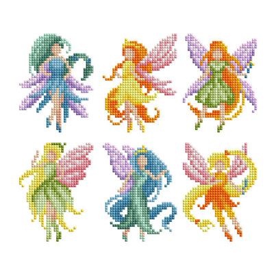 Diamond Painting Mini Dazzles™ - Fairies 4" x 6" (10.2cm x 15.2cm) / Square With 23 Colors Including 2 ABs and 1 Frosted Diamond and 20 Fairy Dust Diamonds / 3,787