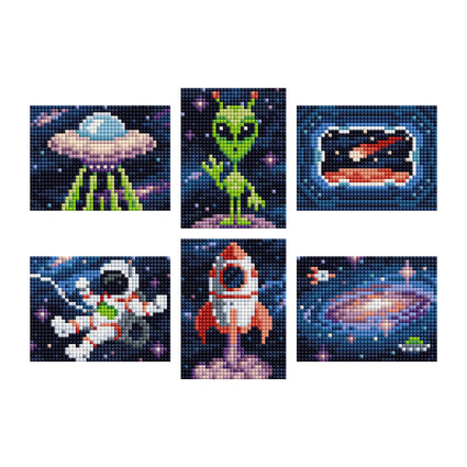 Diamond Painting Mini Dazzles™ - Galaxy 4" x 6" (10.2cm x 15.2cm) / Square With 25 Colors Including 1 Frosted Diamond and 24 Fairy Dust Diamonds / 7,200