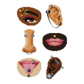 Diamond Painting Mini Dazzles™ - Piercings 4" x 6" (10.2cm x 15.2cm) / Square With 21 Colors Including 2 Electro Diamond and 19 Fairy Dust Diamonds / 4,473