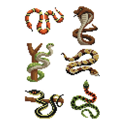 Diamond Painting Mini Dazzles™ - Snakes 4" x 6" (10.2cm x 15.2cm) / Square With 17 Colors Including 1 Iridescent Diamond and 16 Fairy Dust Diamonds / 3,164