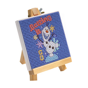 Diamond Painting Mini Easels - Olaf™ Letting It Go 3.9" x 3.9" (10cm x 10cm) / Round with 11 Colors / 925