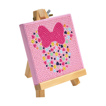 Diamond Painting Mini Easels - Pink Minnie™ 3.9" x 3.9" (10cm x 10cm) / Round with 7 Colors Including 2 Fairy Dust Diamonds / 1,286