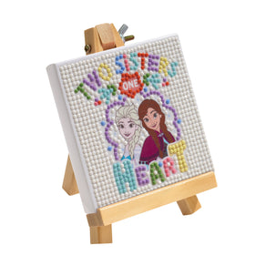 Diamond Painting Mini Easels - Two Sisters One Heart 3.9" x 3.9" (10cm x 10cm) / Round with 8 Colors / 798